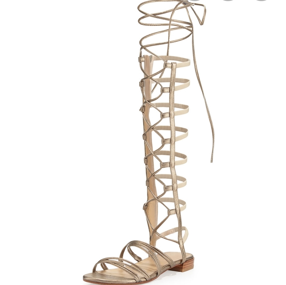 Stuart Weitzman Strappy Gladiator Sandalsgold - image 1